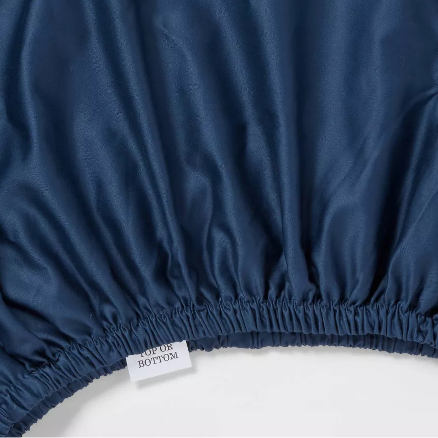 Essential Navy Blue Fitted Sheet Luxe Cotton Sateen Bundle