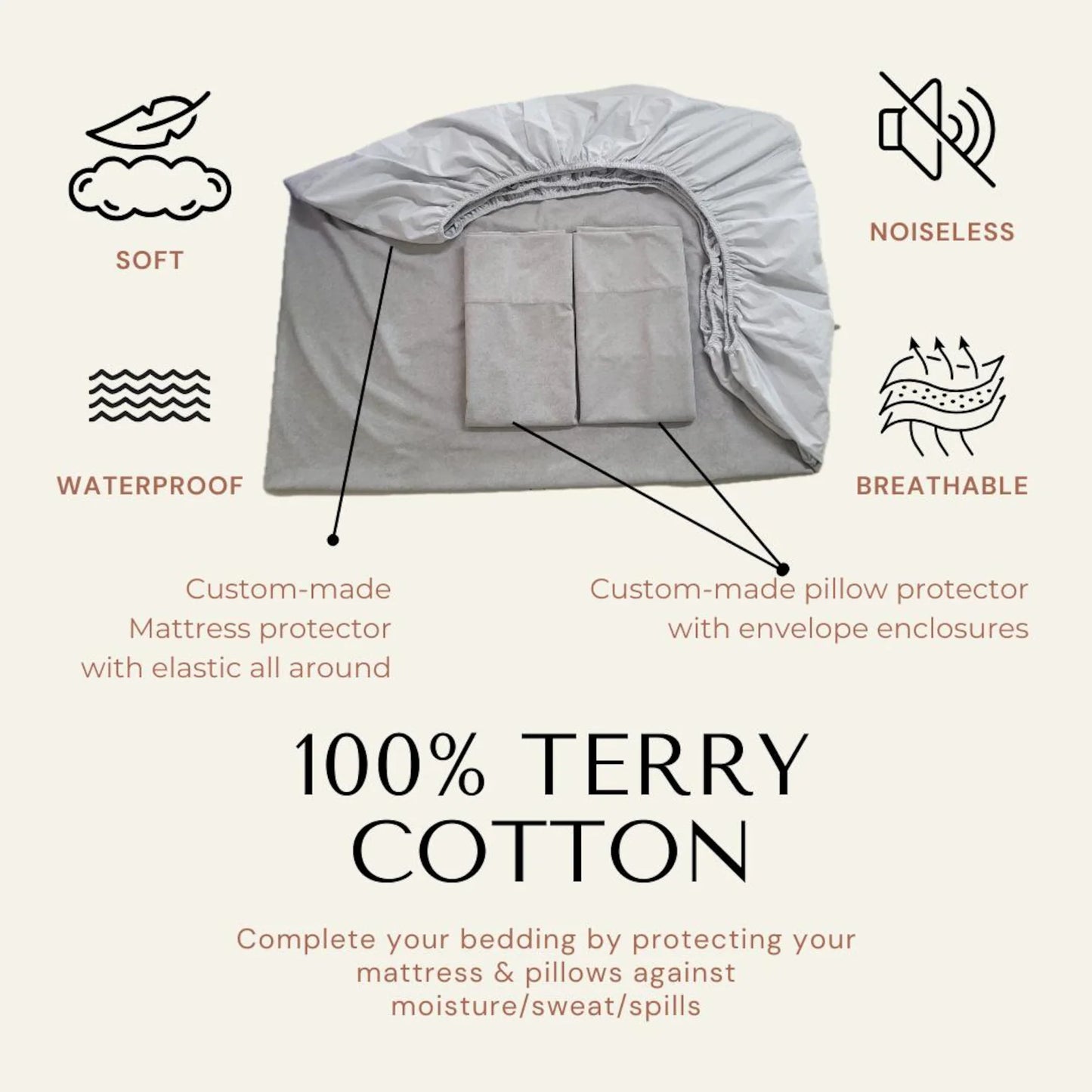 Custom Fitted Sheet Set, 400TC Egyptian Cotton Sateen