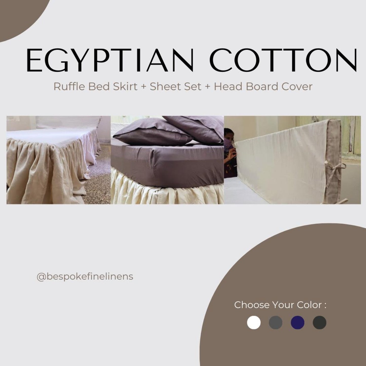 Custom Fitted Sheet Set, 400TC Egyptian Cotton Sateen