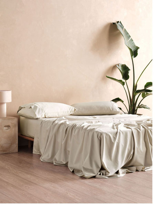 Essential Sand Fitted Sheet Luxe Cotton Sateen Bundle