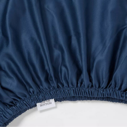 Essential Navy Blue Fitted Sheet Luxe Cotton Sateen Bundle