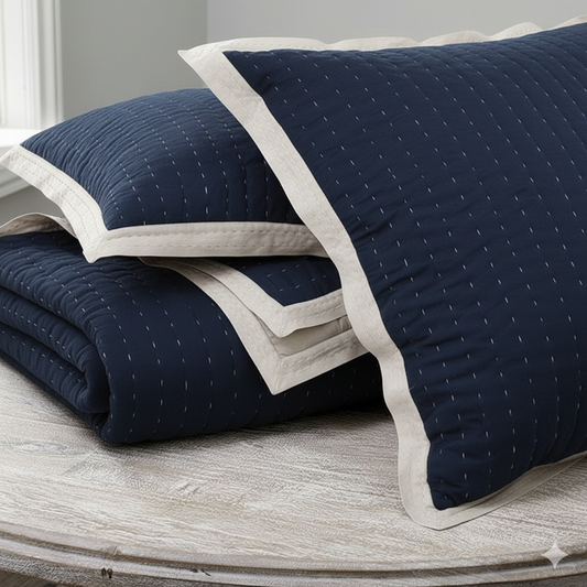 Navy Blue 300GSM Quilted Luxe Cotton Sateen Bundle