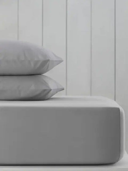 Medium Grey Fitted Sheet Luxe Cotton Sateen Bundle