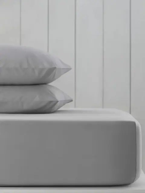 Medium Grey Fitted Sheet Luxe Cotton Sateen Bundle